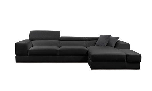 VG - PELLA MINI - MODERN BLACK LEATHER SECTIONAL