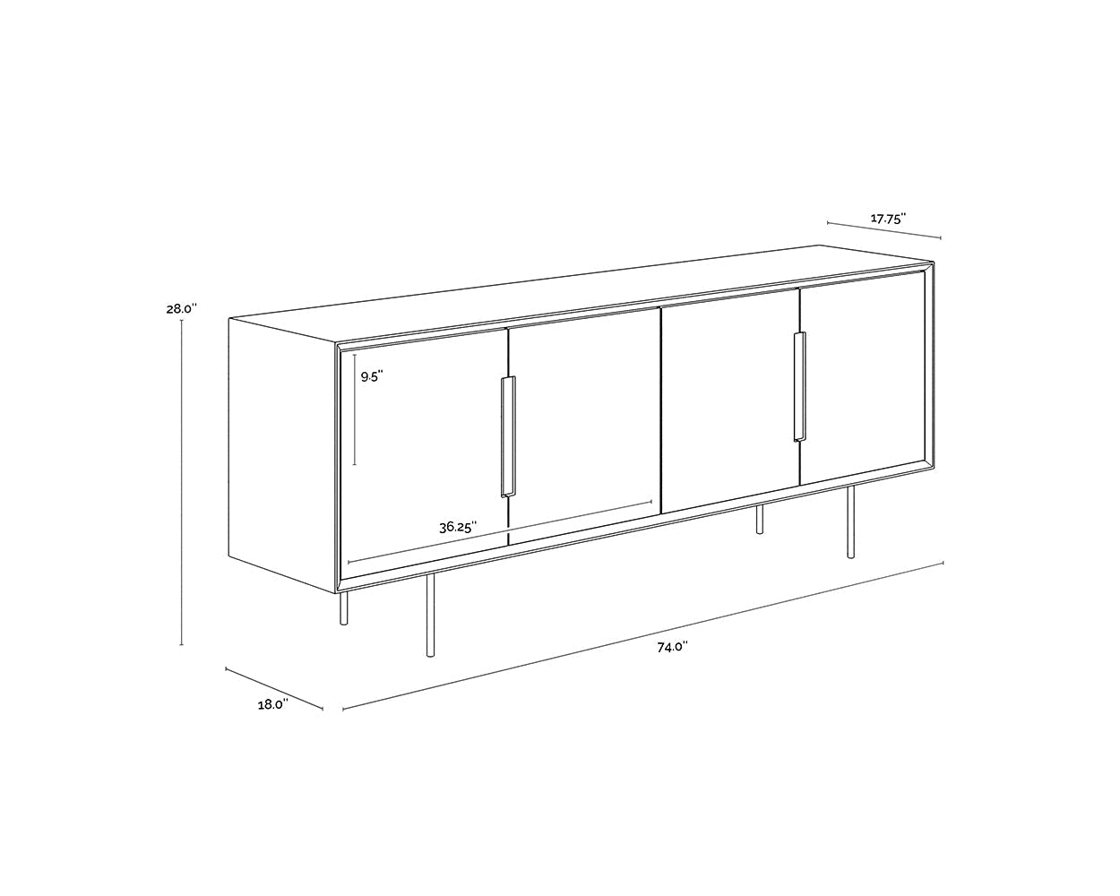 SP- DANBURY MEDIA CONSOLE AND CABINET