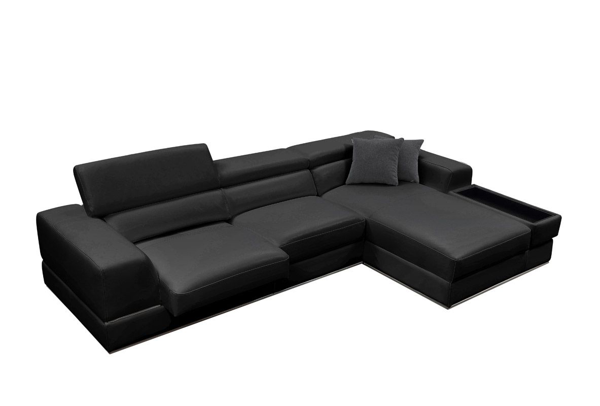 VG - PELLA MINI - MODERN BLACK LEATHER SECTIONAL