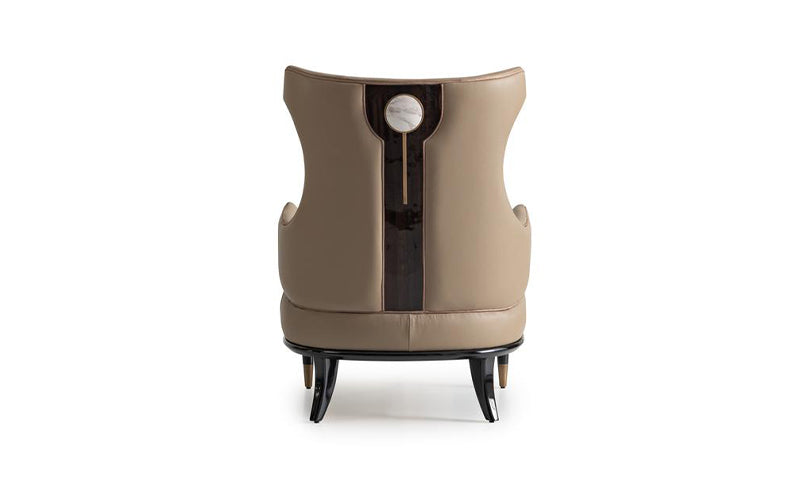GB - ECRUE LEATHER ARMCHAIR