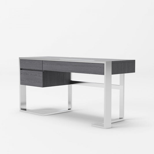 VG - MODREST FAUNA MODERN ELM GREY & STAINLESS STEEK DESK