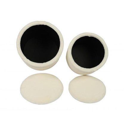 TV - TEDDY FAUX SHEEPSKIN STORAGE OTTOMANS S/2