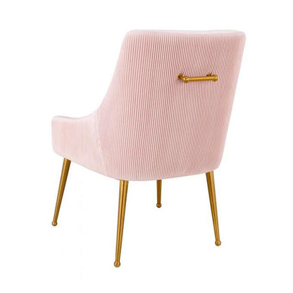 TV - BEATRIX PLEATED BLUSH VELVET SIDE DINING CHAIR