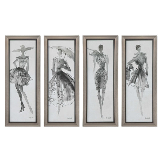 UT - FASHION SKETCHBOOK FRAMED PRINTS, SET OF 4