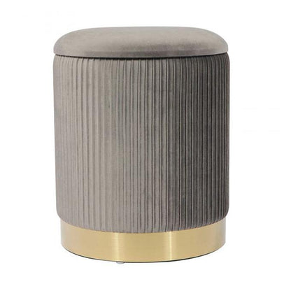 TV - ZOE GREY VELVET STORAGE OTTOMAN
