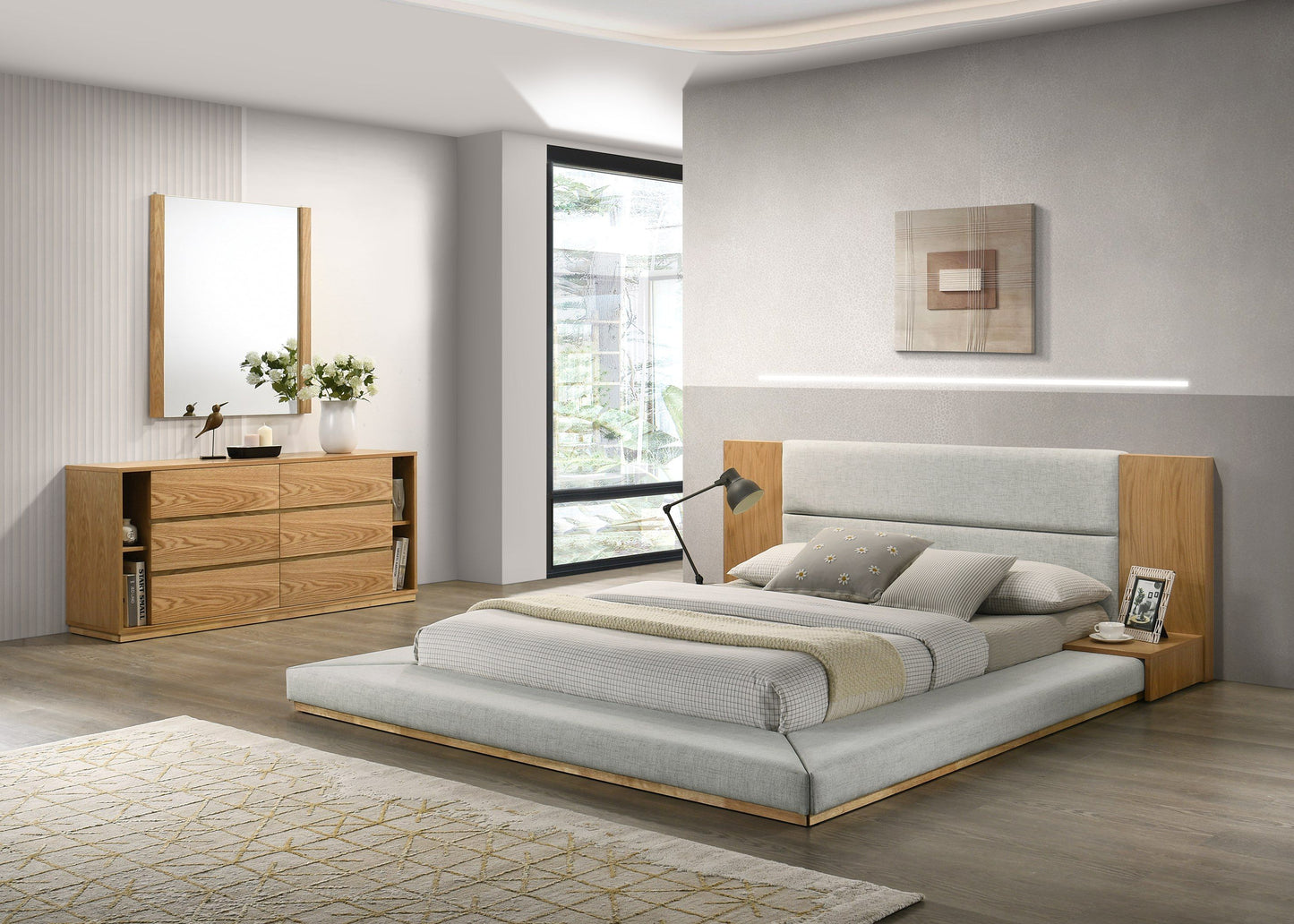 VG - NOVA DOMUS JAGGER MODERN NATURAL OAK BED