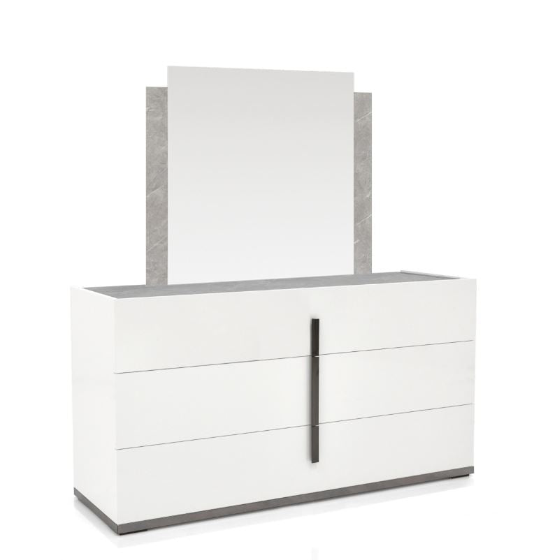 ST - WHITE MARA DRESSER AND MIRROR