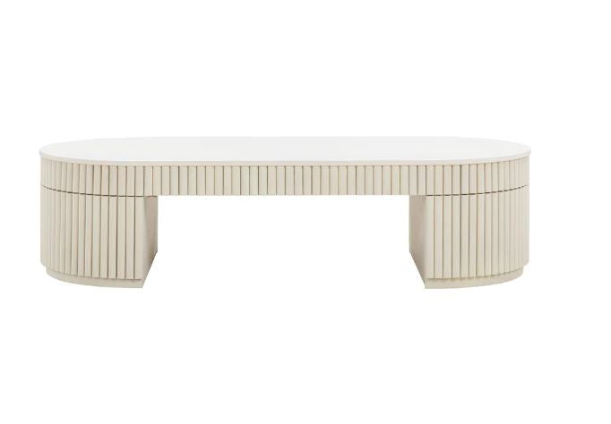 TV - BELLA CREAM OVAL COFFEE TABLE