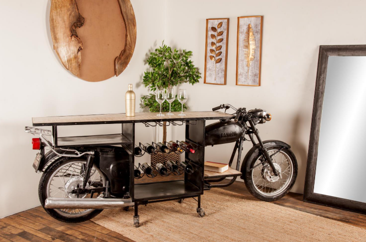 UA- BLACK METAL BIKE BAR CART