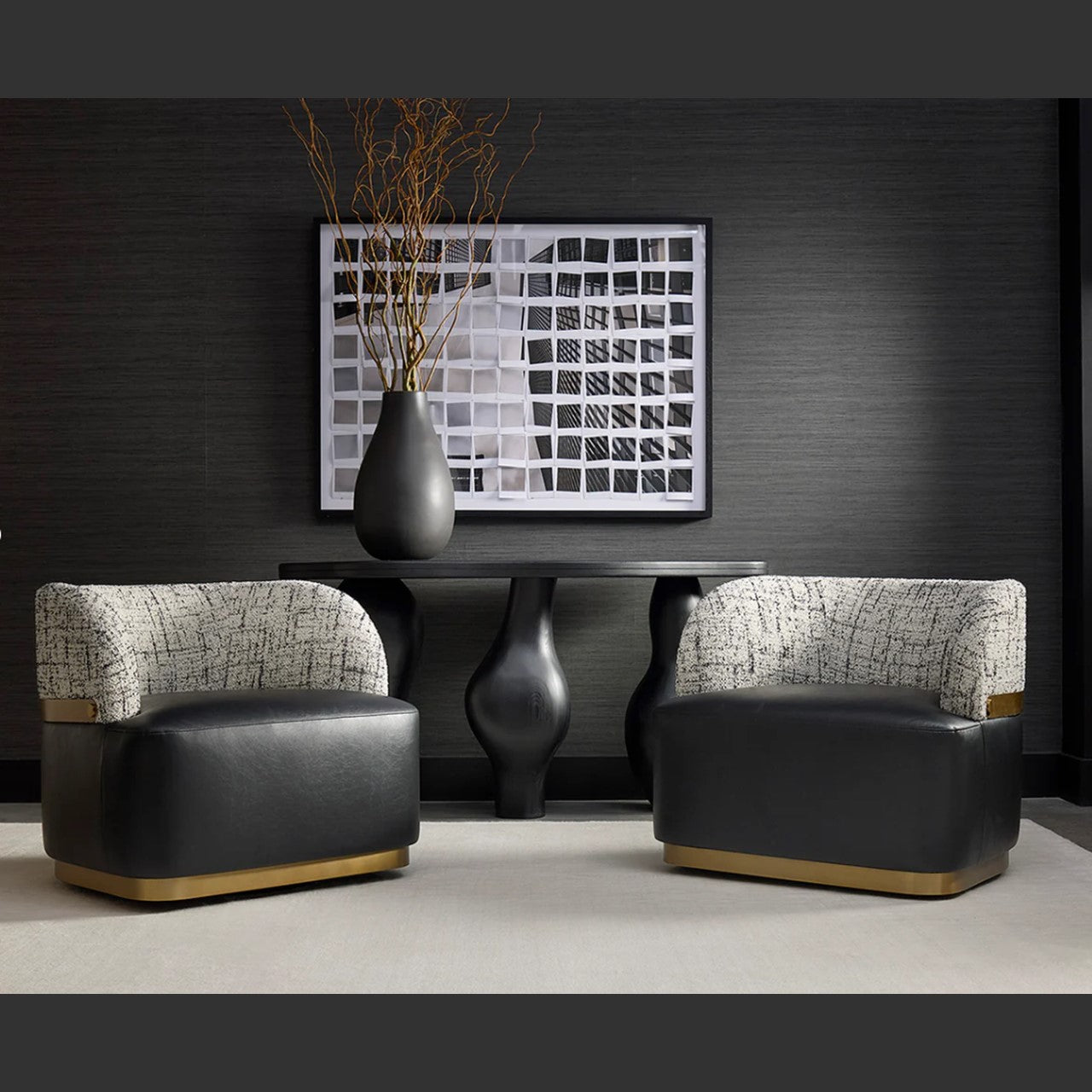 SP - BRINDA SWIVEL LOUNGE CHAIR BRAVO BLACK