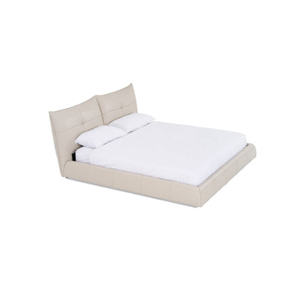 VG -MODREST PATRICK - MODERN LIGHT GREY LEATHER BED