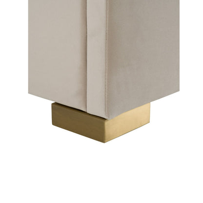 VG - MODREST FLORENCE - MODERN BEIGE VELVET + GOLD BED