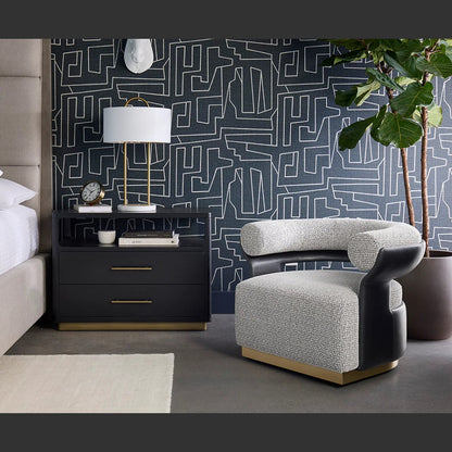 SP - OLIDA SWIVEL LOUNGE CHAIR - HELIOS CHECK BLACK