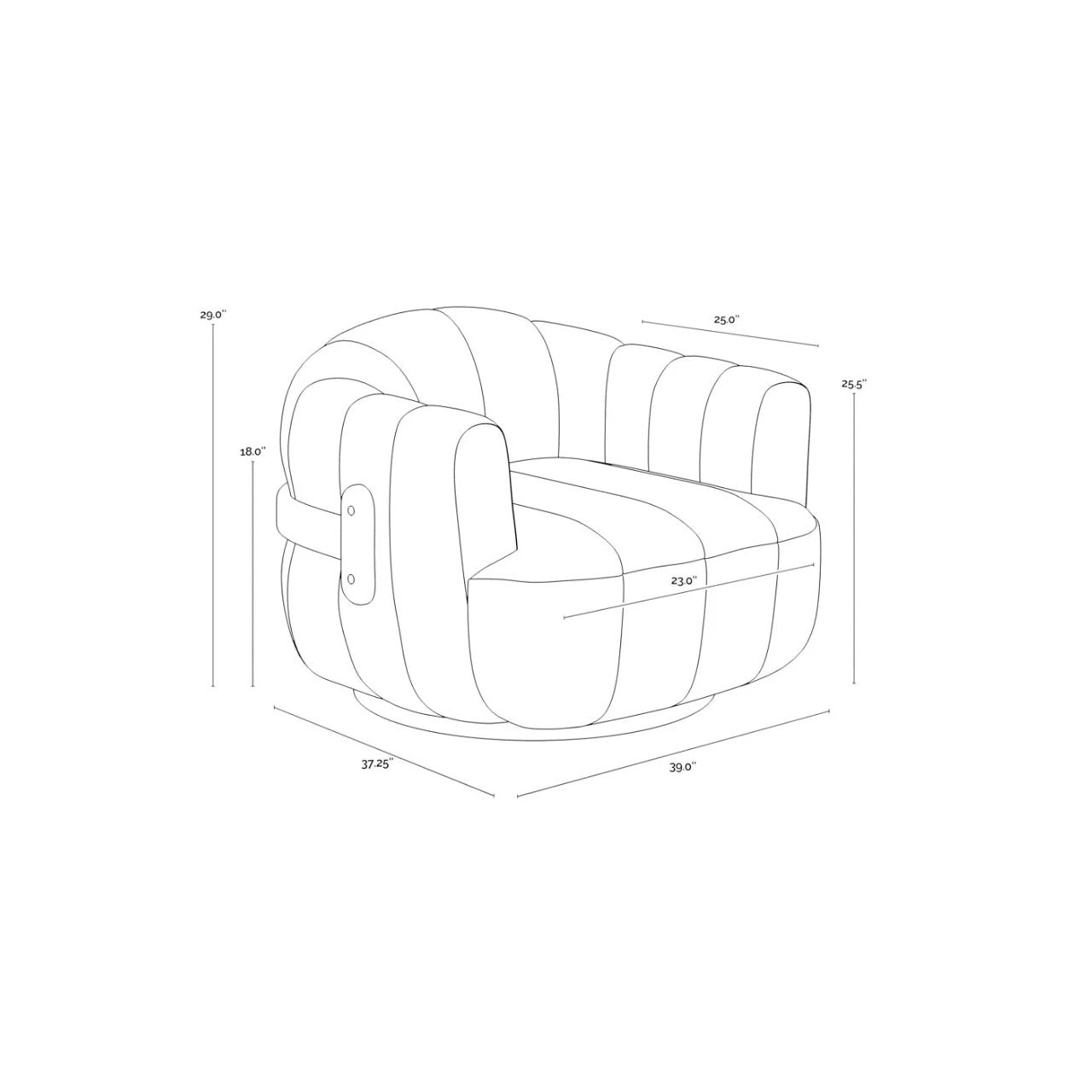 SP - TADEO SWIVEL ARM CHAIR