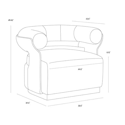 SP - OLIDA SWIVEL LOUNGE CHAIR - HELIOS CHECK BLACK