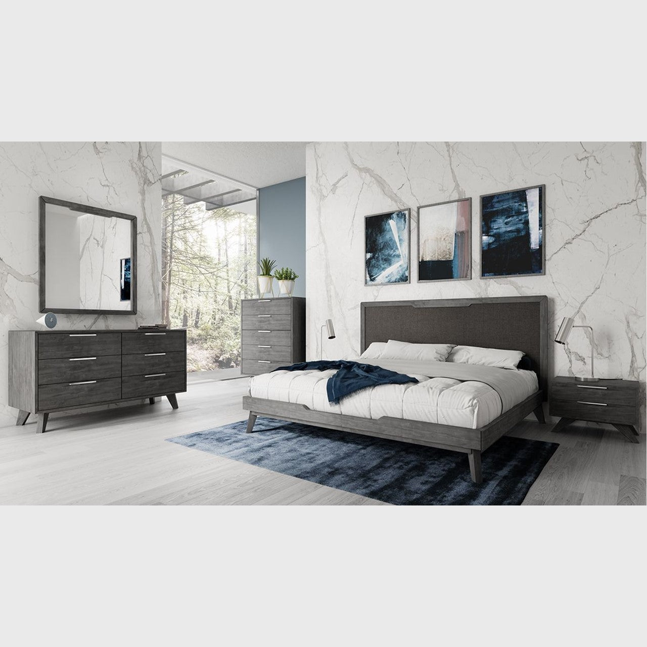 VG - NOVA DOMUS SORIA MODERN GREY WASH BED