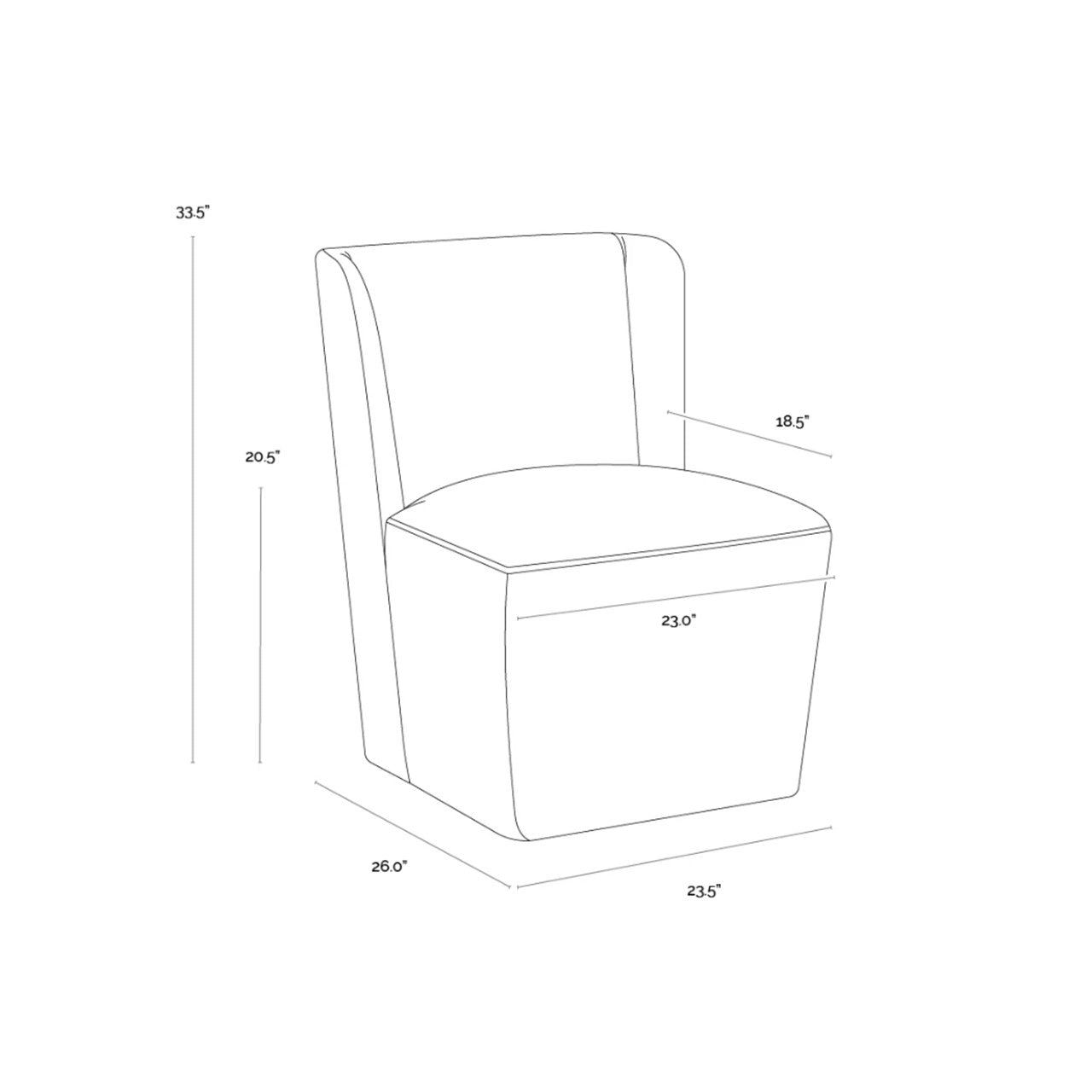 SP - AMITA WHEELED DINING CHAIR