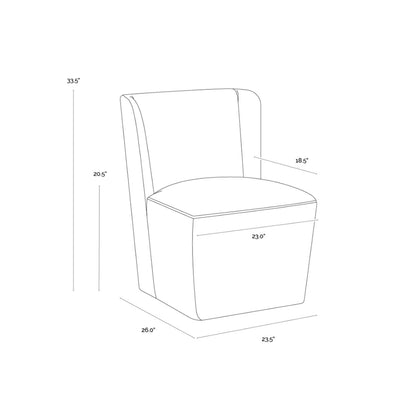 SP - AMITA WHEELED DINING CHAIR