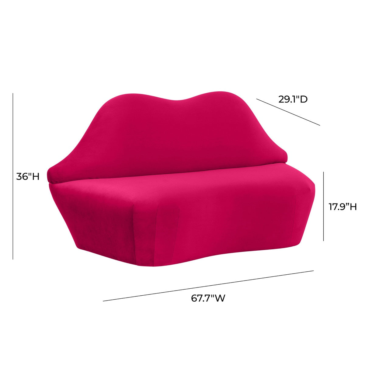 TV-Lips Velvet Settee
