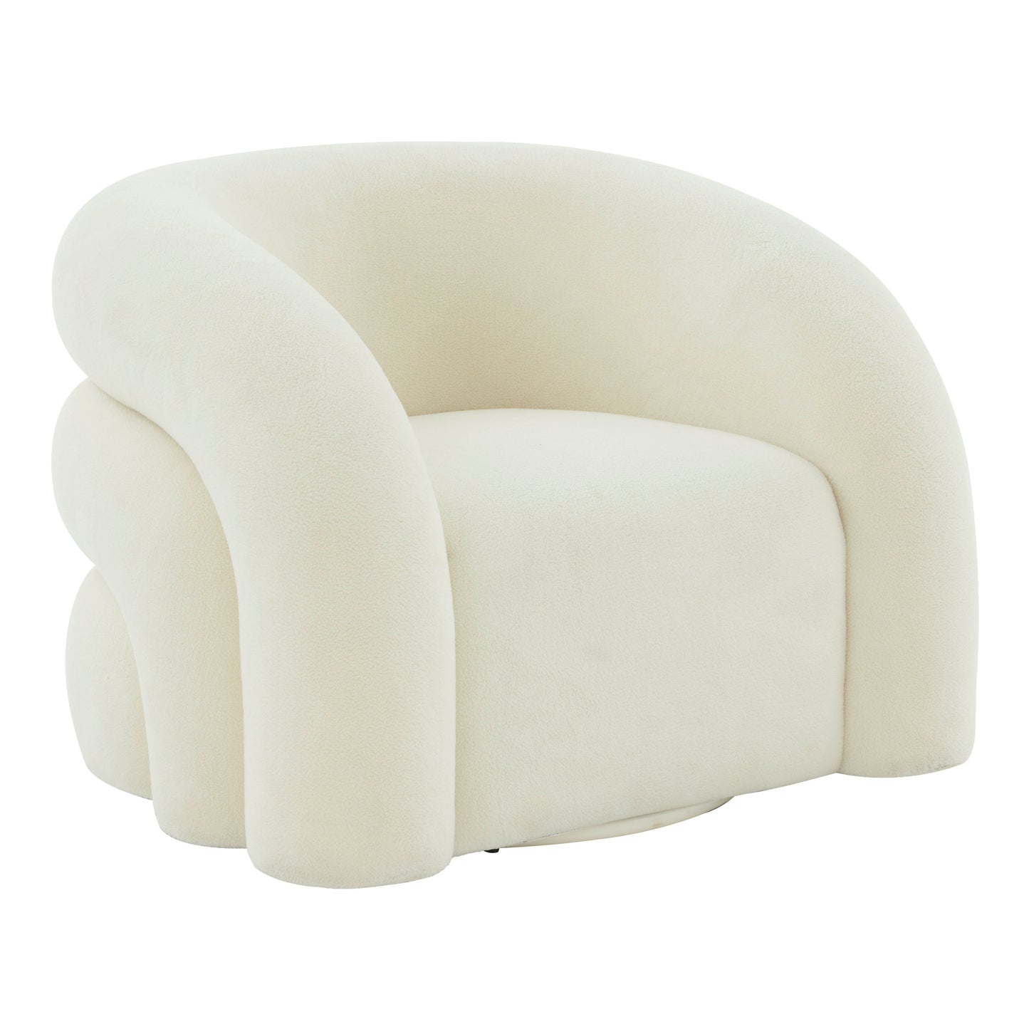 TV - SLIPPER CREAM VEGAN SHEARLING SWIVEL CHAIR