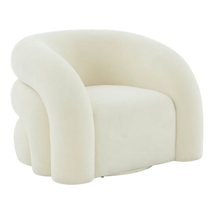 TV - SLIPPER CREAM VEGAN SHEARLING SWIVEL CHAIR