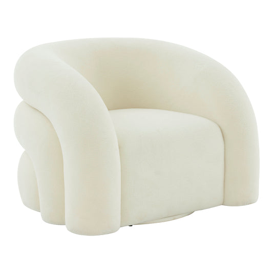 TV - SLIPPER CREAM VEGAN SHEARLING SWIVEL CHAIR