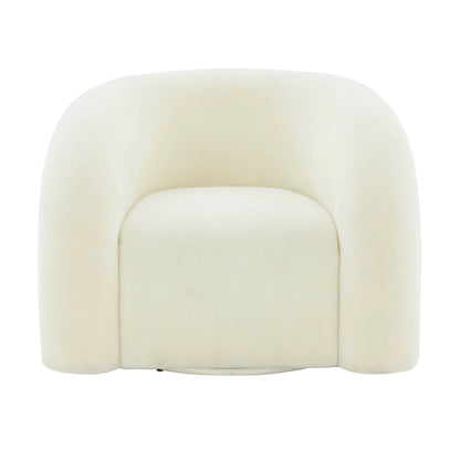 TV - SLIPPER CREAM VEGAN SHEARLING SWIVEL CHAIR