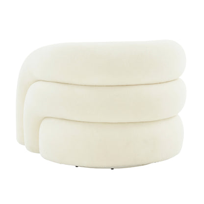TV - SLIPPER CREAM VEGAN SHEARLING SWIVEL CHAIR