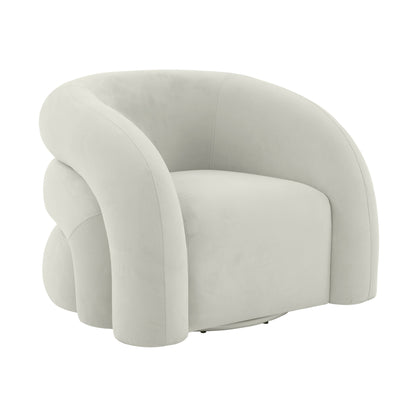 TV - SLIPPER CREAM VEGAN SHEARLING SWIVEL CHAIR