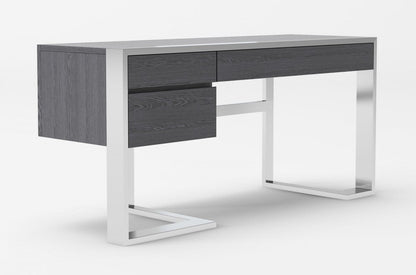 VG - MODREST FAUNA MODERN ELM GREY & STAINLESS STEEK DESK
