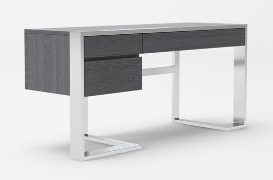VG - MODREST FAUNA MODERN ELM GREY & STAINLESS STEEK DESK