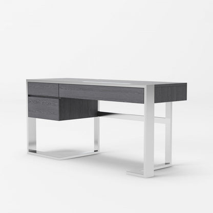 VG - MODREST FAUNA MODERN ELM GREY & STAINLESS STEEK DESK