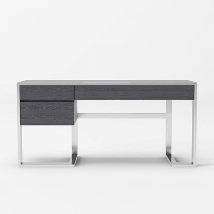 VG - MODREST FAUNA MODERN ELM GREY & STAINLESS STEEK DESK