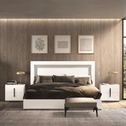 ST - WHITE MARA BED W/ LED LIGHT