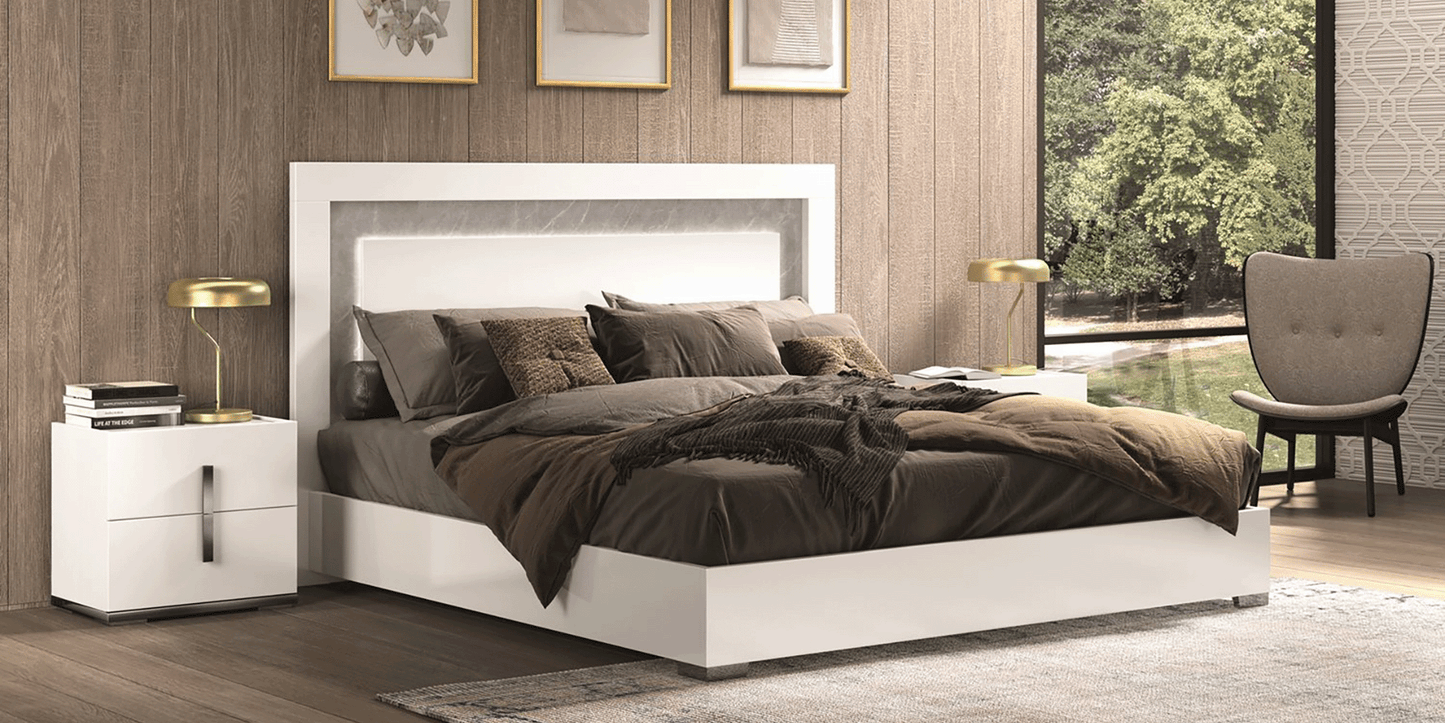 ST - WHITE MARA BED W/ LED LIGHT