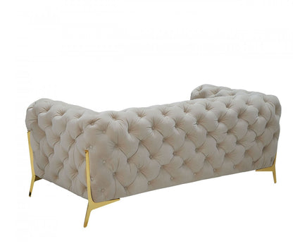 VG - SHEILA TRANSITIONAL BEIGE LOVESEAT