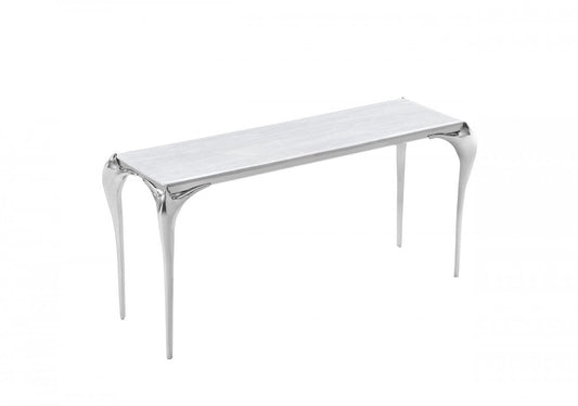 VG - MODREST VINCE FAUX MARBLE AND STEEL CONSOLE